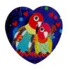 Love Hearts Ceramic Heart Coaster 10cm Love Birds