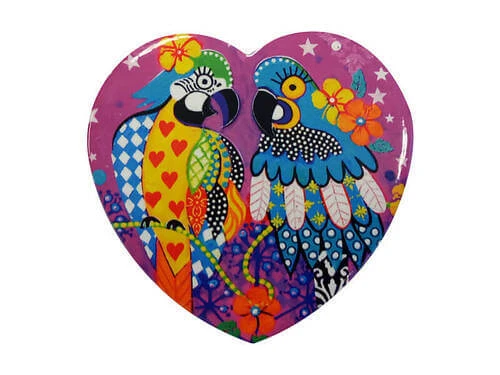 Love Hearts Ceramic Heart Coaster 10cm Araras 2 Love Hearts Ceramic Heart Coaster 10cm Araras - Image 2