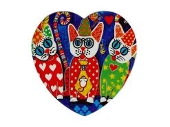 Love Hearts Ceramic Heart Coaster 10cm Cup Cakes