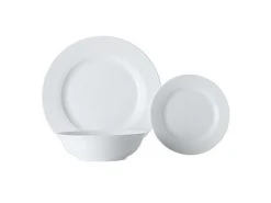 White Basics European Rim Dinner Set 18 Piece