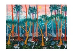 Melanie Hava Jugaig-Bana-Wabu Tea Towel 50x70cm Cassowaries