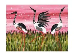 Melanie Hava Jugaig-Bana-Wabu Tea Towel 50x70cm Jabirus Pink