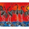 Melanie Hava Jugaig-Bana-Wabu Tea Towel 50x70cm Brolgas' Symphony