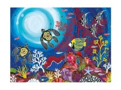 Melanie Hava Jugaig-Bana-Wabu Tea Towel 50x70cm Reef Wonderland