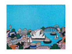 Megan McKean Cities Tea Towel 50x70cm Sydney -White Basics Store gx0328 2