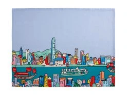 Megan McKean Cities Tea Towel 50x70cm Hong Kong -White Basics Store gx0337 2