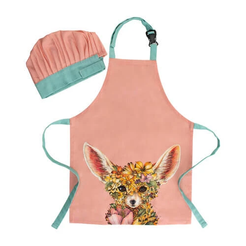 Marini Ferlazzo Wild Planet Kids Apron & Hat Set Fennec Fox 2 Marini Ferlazzo Wild Planet Kids Apron & Hat Set Fennec Fox - Image 2
