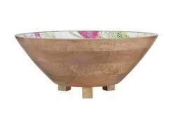 Royal Botanic Gardens Native Blooms Footed Bowl Wood Enamel 30x12.5cm