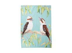 Katherine Castle Bird Talk Tea Towel 50x70cm Kookaburras -White Basics Store gx0691 2