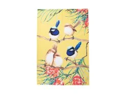 Katherine Castle Bird Talk Tea Towel 50x70cm Superb Fairy-wrens -White Basics Store gx0694 2