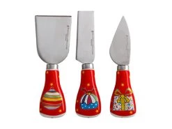 Donna Sharam Wonderland Cheese Knife Set 3pc Red Gift Boxed