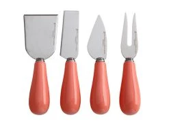 Mezze Cheese Knife Set 4pc Coral Gift Boxed