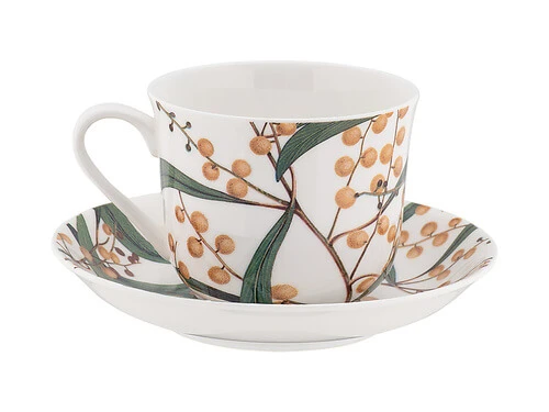 Royal Botanic Gardens Australian Botanics Breakfast Cup & Saucer 450ML Wattle Gift Boxed 2 Royal Botanic Gardens Australian Botanics Breakfast Cup & Saucer 450ML Wattle Gift Boxed - Image 2