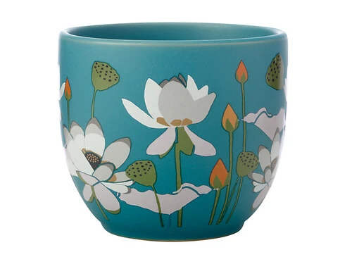 Royal Botanic Gardens Victoria Lotus Planter Pot 12cm Aqua 1 Royal Botanic Gardens Victoria Lotus Planter Pot 12cm Aqua
