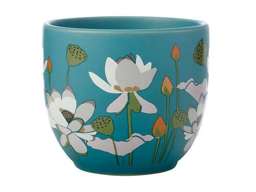 Royal Botanic Gardens Victoria Lotus Planter Pot 12cm Aqua 3 Royal Botanic Gardens Victoria Lotus Planter Pot 12cm Aqua - Image 3