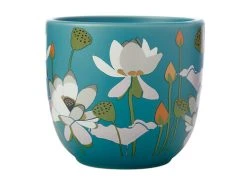 Royal Botanic Gardens Victoria Lotus Planter Pot 14cm Aqua