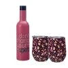 Kasey Rainbow Be Kind Double Wall Insulated Wine Set 3pc Spots Gift Boxed