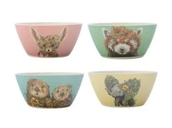 Marini Ferlazzo Wild Planet Bamboo Bowl 14.5cm Set Of 4 Assorted
