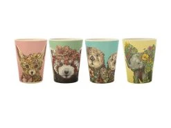 Marini Ferlazzo Wild Planet Bamboo Tumbler 275ML Set Of 4 Assorted