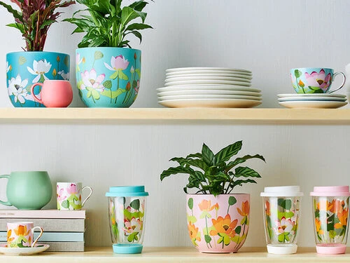 Royal Botanic Gardens Victoria Lotus Planter Pot 12cm Aqua 2 Royal Botanic Gardens Victoria Lotus Planter Pot 12cm Aqua - Image 2